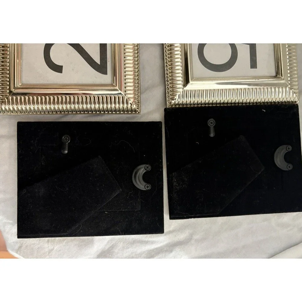 Set Of Silver Plated Photo Frames Small Numbers Wedding 14 Total , Gift , Craft